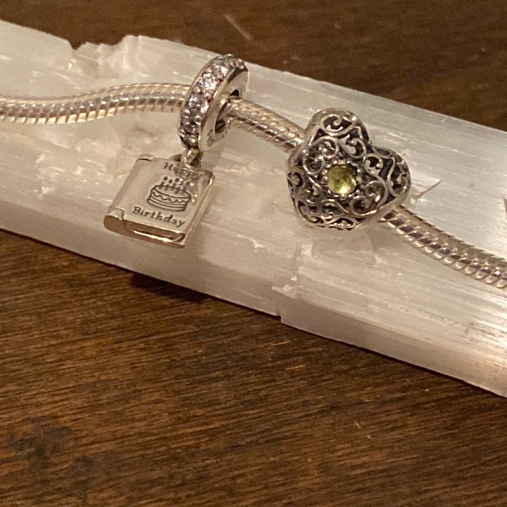 Authentic Pandora Snake Bracelet August Birthday